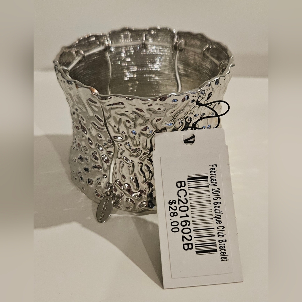 Silver Textured Bracelet